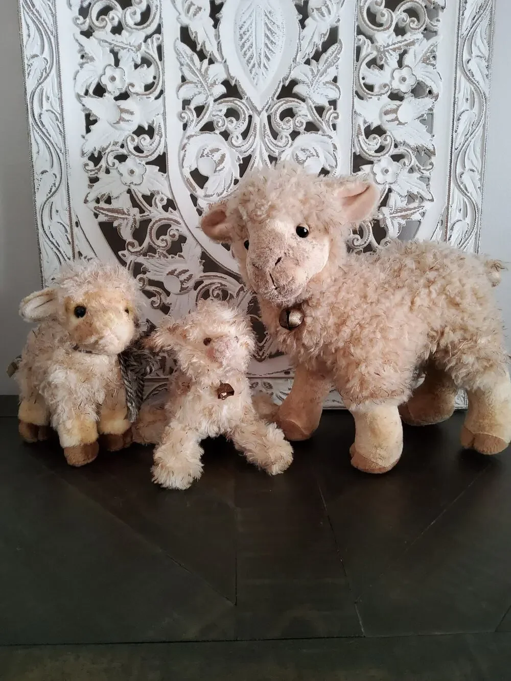 Set of Plush Sheep Decor Soft Farmhouse Style Animals